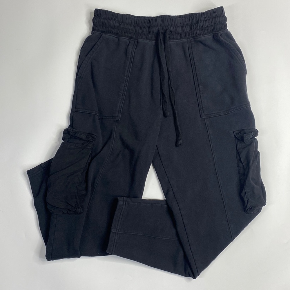 Fabletics Black Stretch Cargo Jogger Pants Size Small